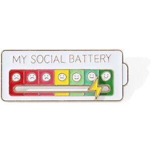 Social Battery Pin. NEW. Emotional Mood Recording.